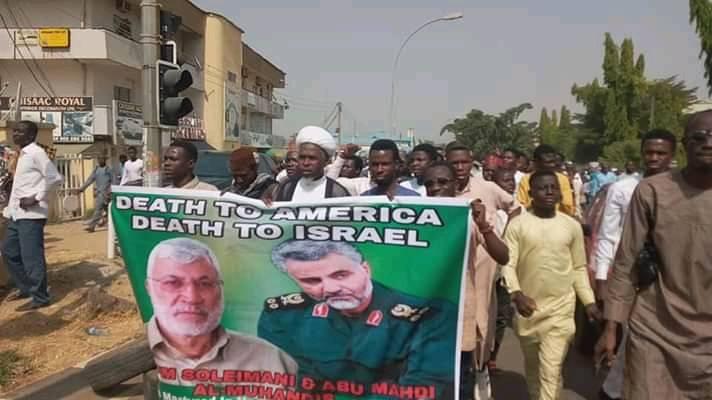 protest in ABJ condemning USA on killing suleimani on 3rd of Jan 2020 